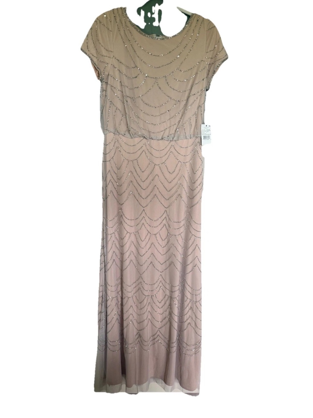 Adrianna Papell Blush Beaded Maxi Dress